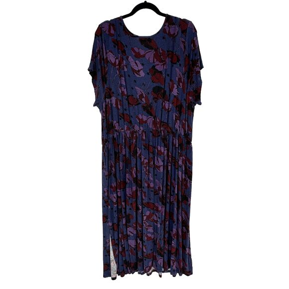 Modcloth Womens Midi Dress Size 4X Jersey Knit Stretchy Floral Office Casual - Picture 3 of 8